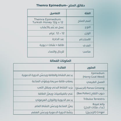 معجون عسل أبيميديوم التركي من ثيمرا، 12 جم × 12 كيس